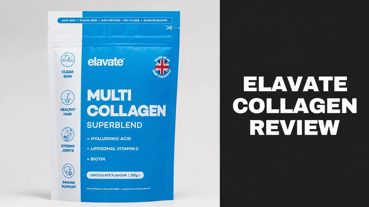 Elavate Collagen Multi Collagen Superblend bag on a neutral background