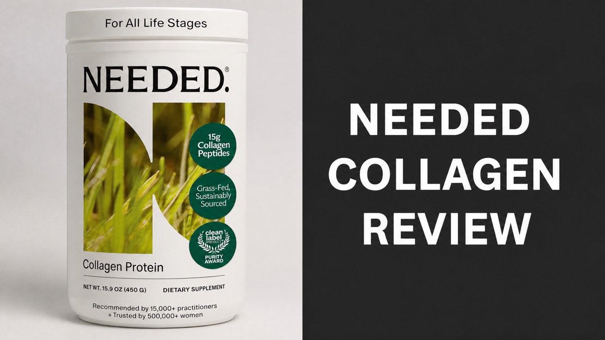 Needed Collagen Protein tub next to the headline Needed Collagen Review