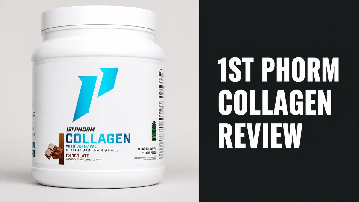 1st Phorm Collagen with Dermaval chocolate flavor tub