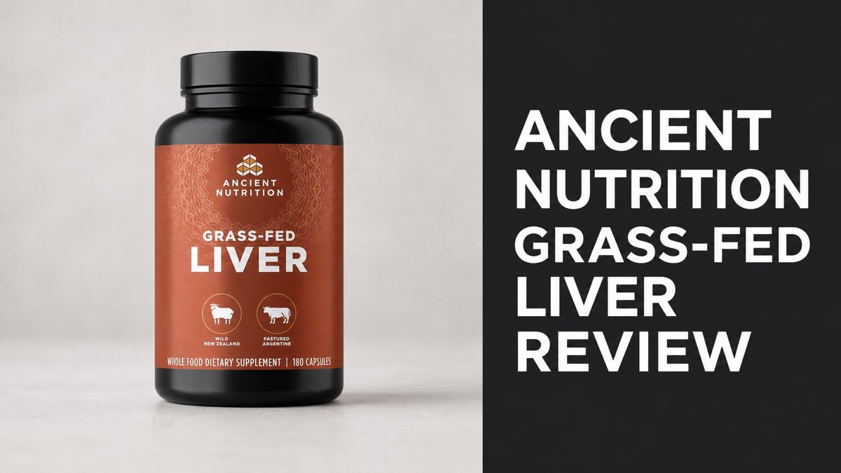 Bottle of Ancient Nutrition Grass-Fed Liver capsules
