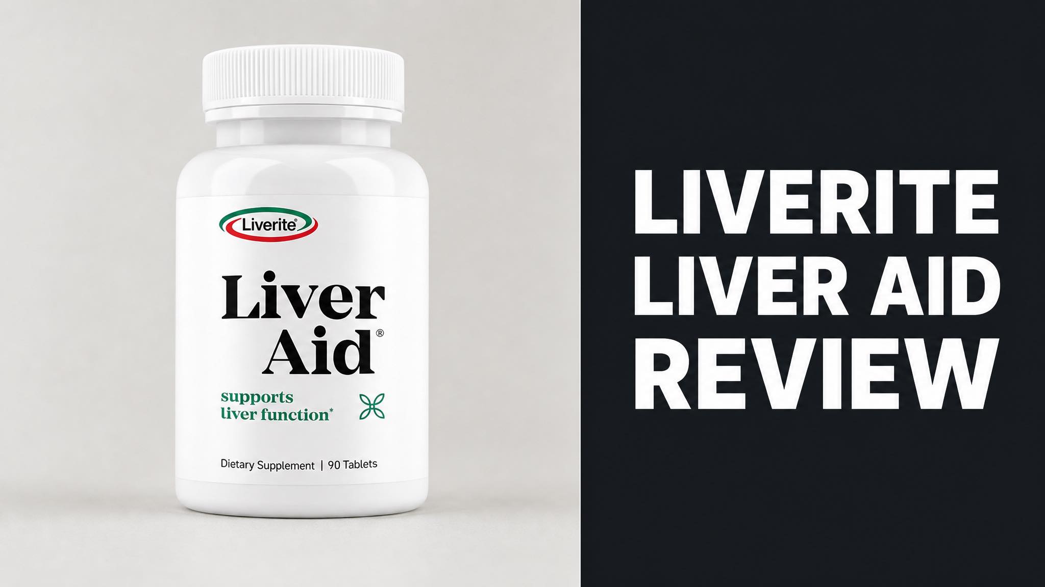 Bottle of Liverite Liver Aid dietary supplement tablets