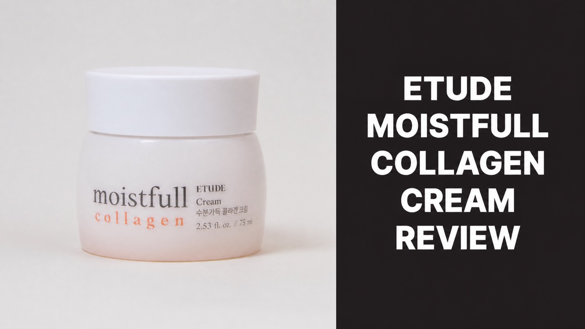 Etude Moistfull Collagen Cream jar with the headline Etude Moistfull Collagen Cream Review