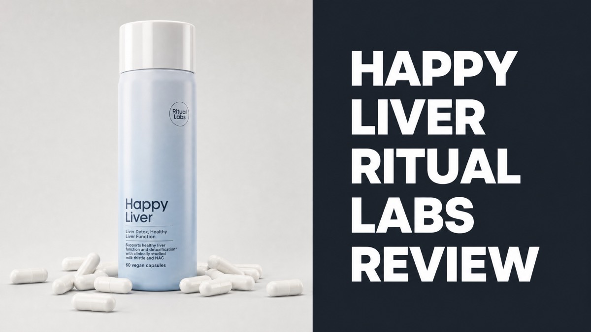 Happy Liver by Ritual Labs supplement bottle with capsules