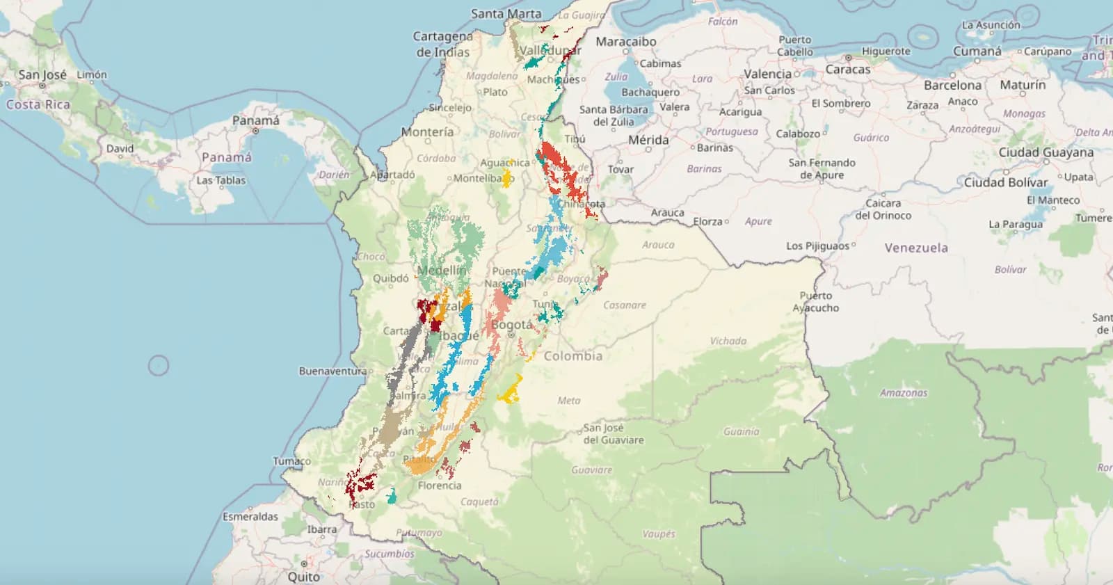Region in Colombia that grows coffee